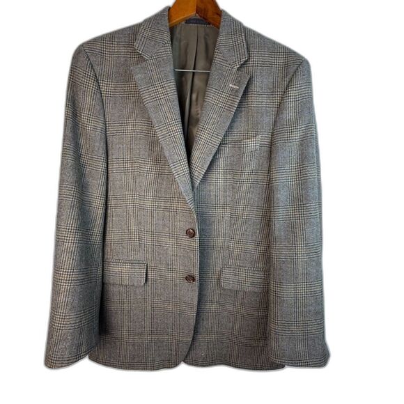 Lauren Ralph Lauren Oversized Boyfriend Wool Blazer | Glen Plaid 100% Lambswool - Picture 3 of 14